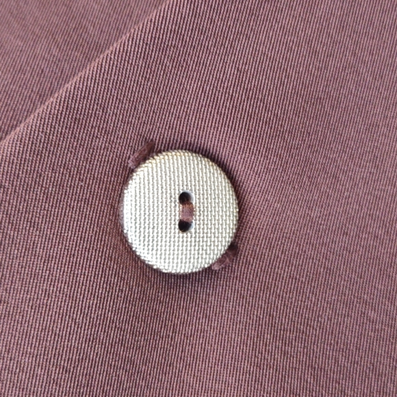 HELENE BLAKE LADIES VINTAGE CHOCOLATE GOLD ACCENTED (3) BUTTON JACKET (UNLINED) - Picture 14 of 16